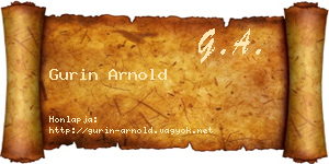 Gurin Arnold névjegykártya